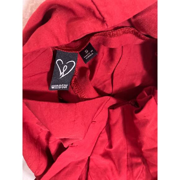 Windsor Red High Rise Pants Womens Small Bold Chic Lightweight Trousers - Picture 5 of 6